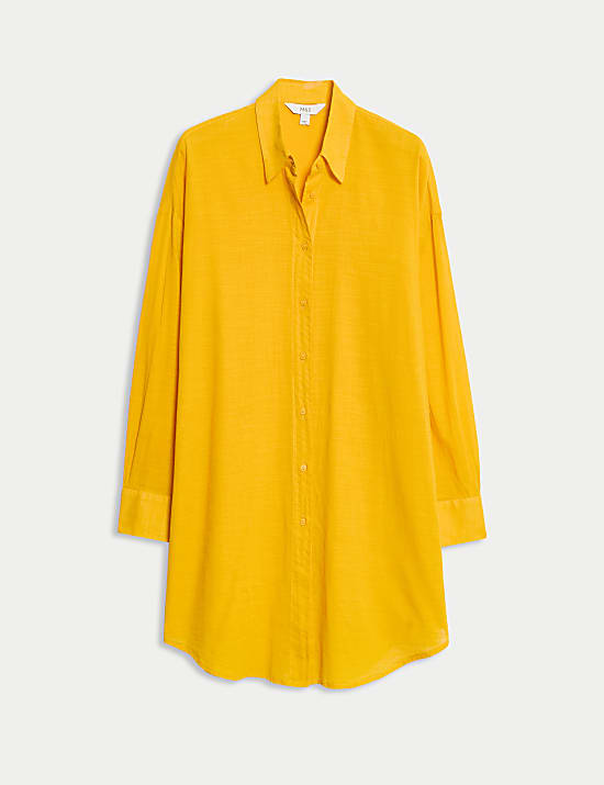 Pure Cotton Collared Beach Shirt