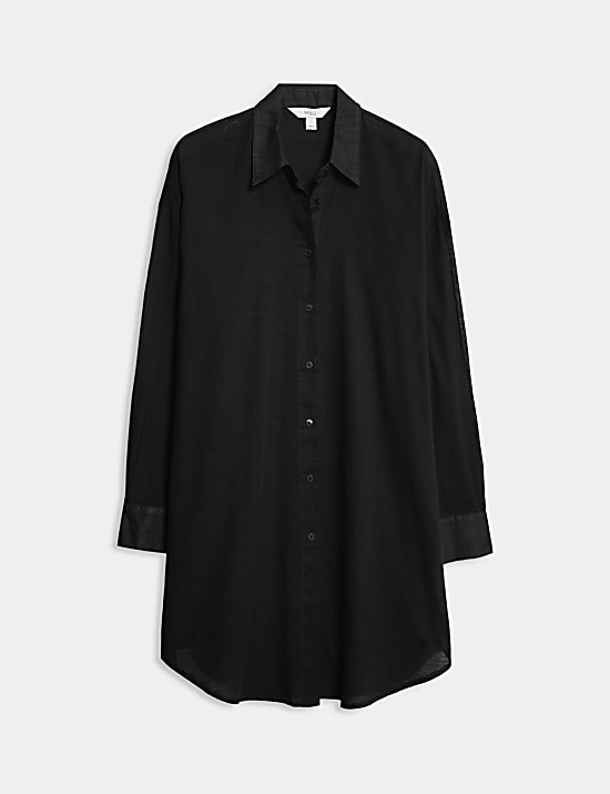 Chemise de plage 100 % coton à encolure