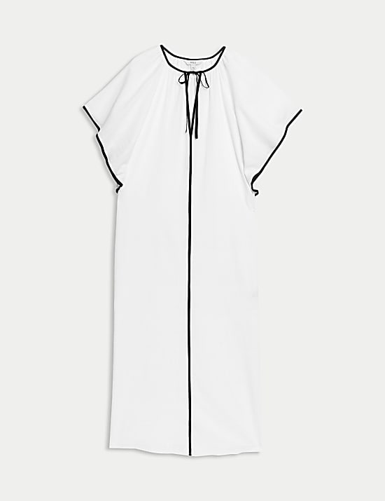 Φόρεμα παραλίας σε στυλ καφτάνι με λαιμόκοψη V από 100% βαμβάκι