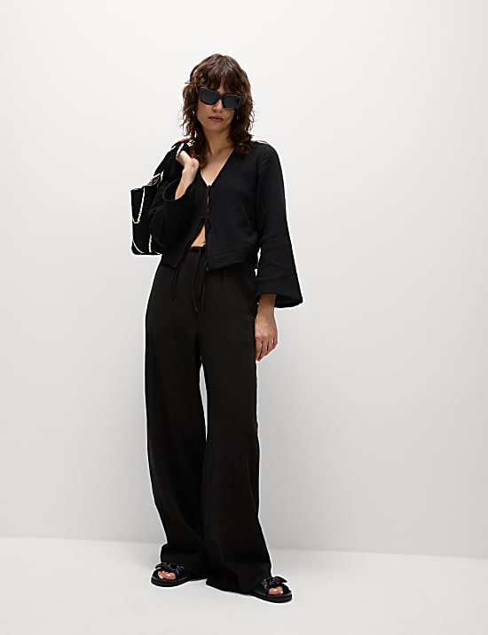 Pure Cotton Drawstring Trousers