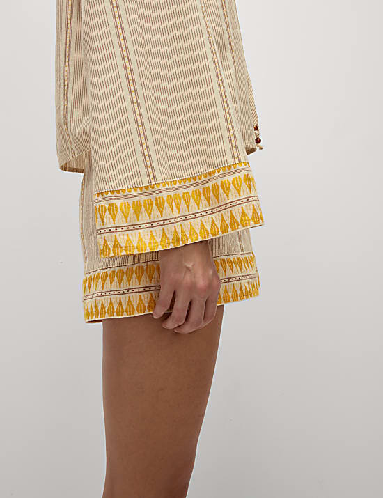 Cotton Rich Jacquard Beach Shirt