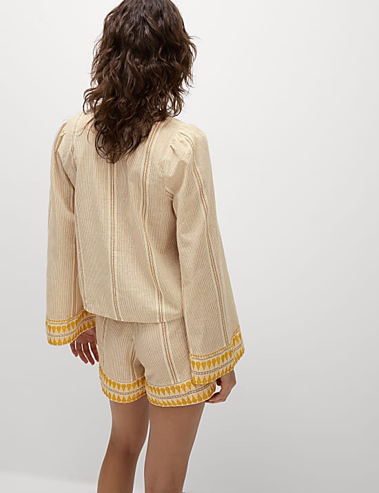 Cotton Rich Jacquard Beach Shirt