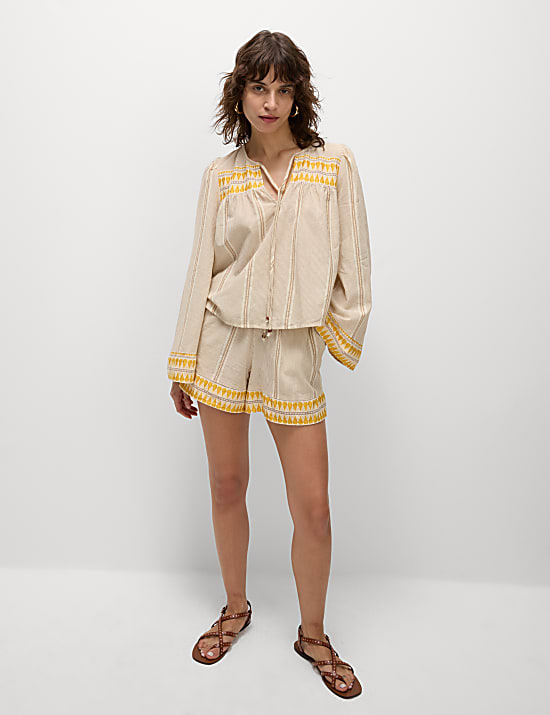 Cotton Rich Jacquard Beach Shorts