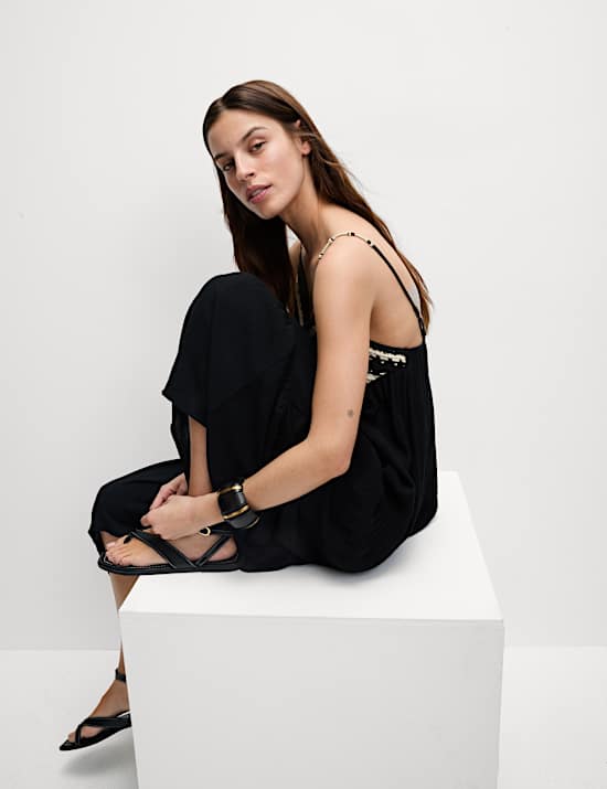 V-Neck Midi Beach Dress