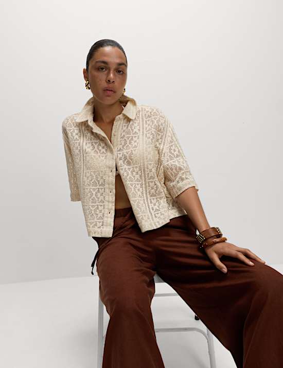 Pure Cotton Short Sleeve Beach Shirt