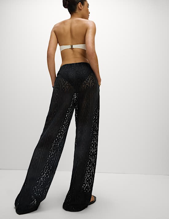 Pure Cotton Crochet Beach Trousers