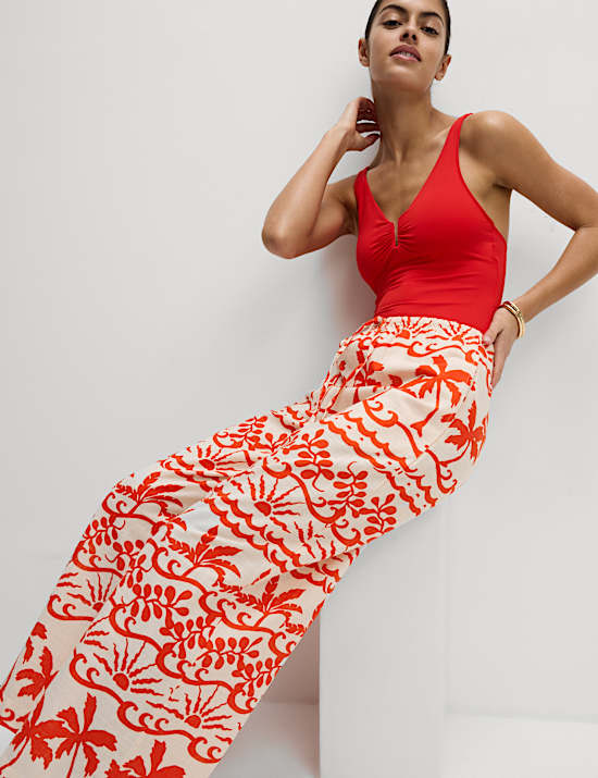 Pure Cotton Printed Beach Trousers