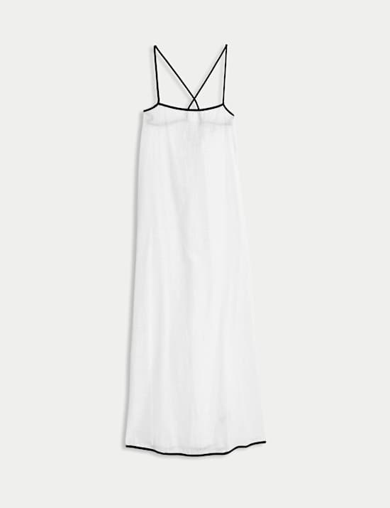 Pure Cotton Square Neck Maxi Beach Dress