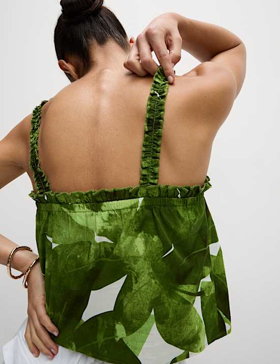 Gemustertes Trägeroberteil aus reiner Baumwolle