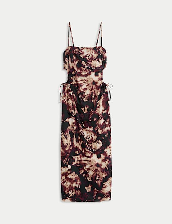 Pure Cotton Printed Cut Out Maxi Beach Dress
