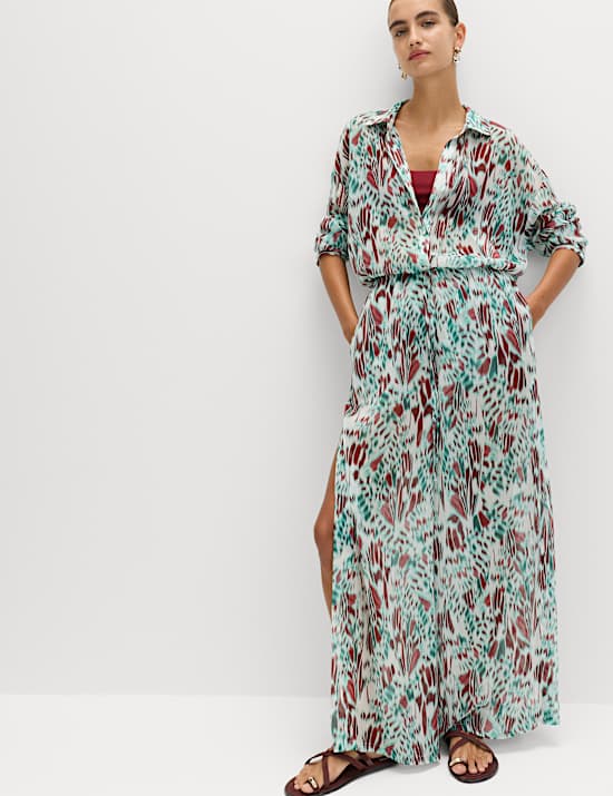 Printed Drawstring Beach Trousers