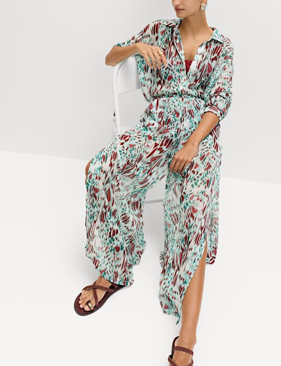 Printed Drawstring Beach Trousers