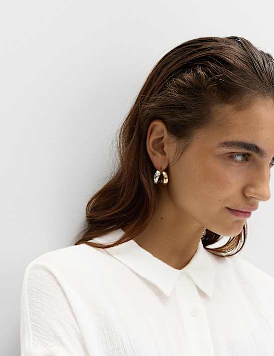 Chemise en coton textur&eacute; avec lin