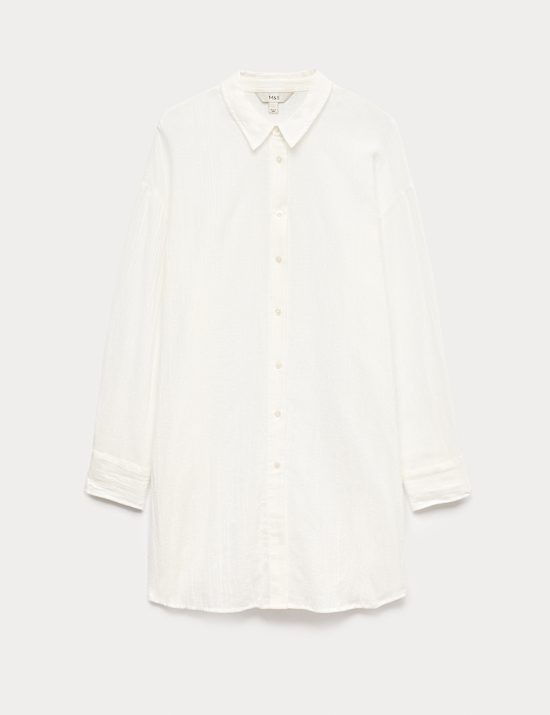 Cotton Rich Textured Shirt with Linen