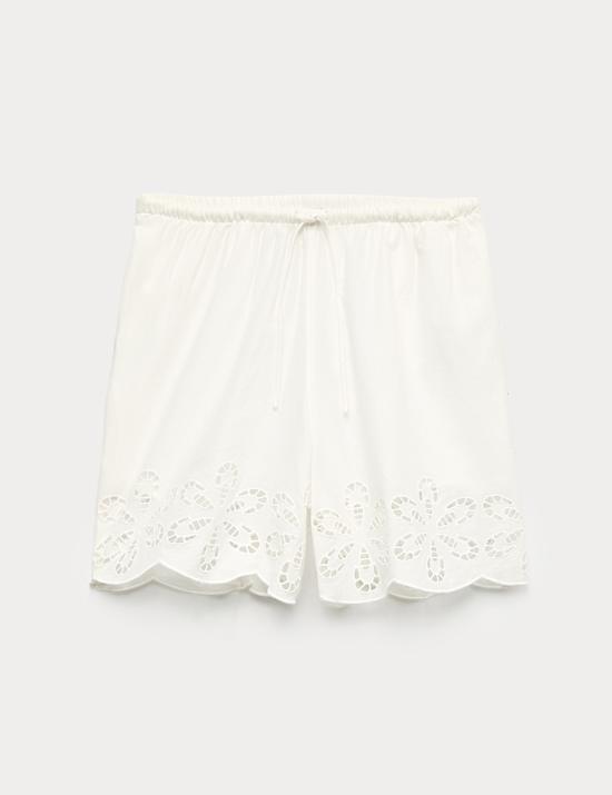 Pure Cotton Embroidered Beach Shorts
