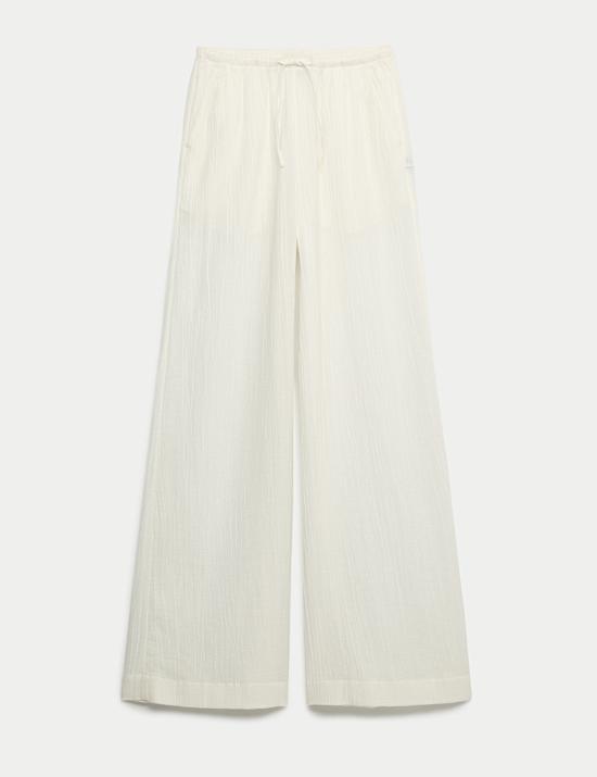 Cotton Rich Beach Trousers with Linen