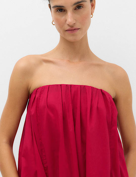 Pure Cotton Volume Bandeau Maxi Beach Dress