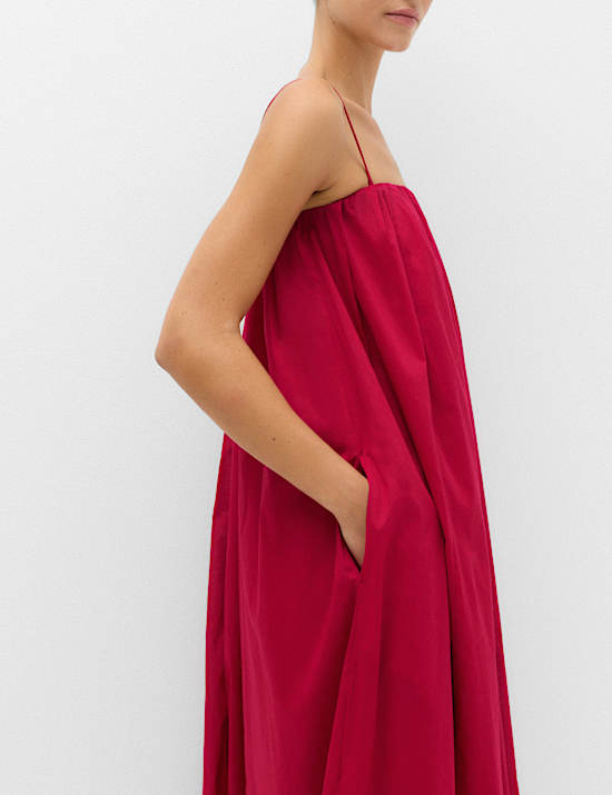 Pure Cotton Volume Bandeau Maxi Beach Dress