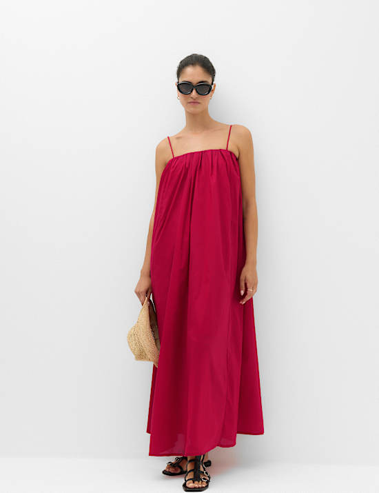 Pure Cotton Volume Bandeau Maxi Beach Dress