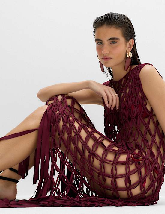 Macrame Sheer Maxi Beach Dress