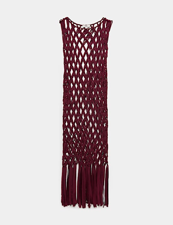 Macrame Sheer Maxi Beach Dress