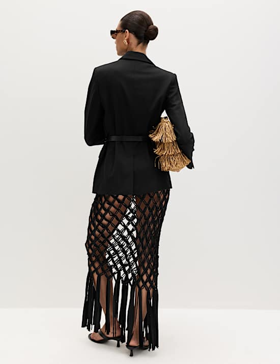 Textured Open Maxi Beach Skirt