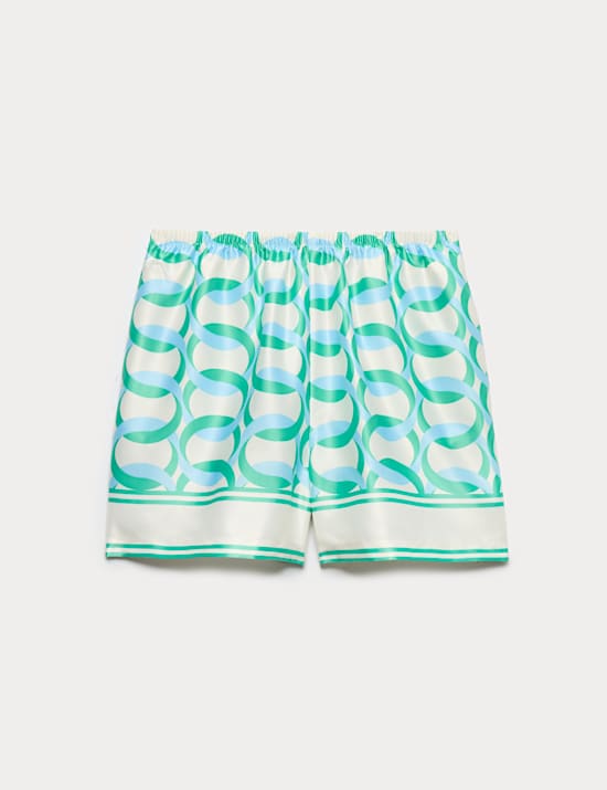 Satin Printed Beach Shorts