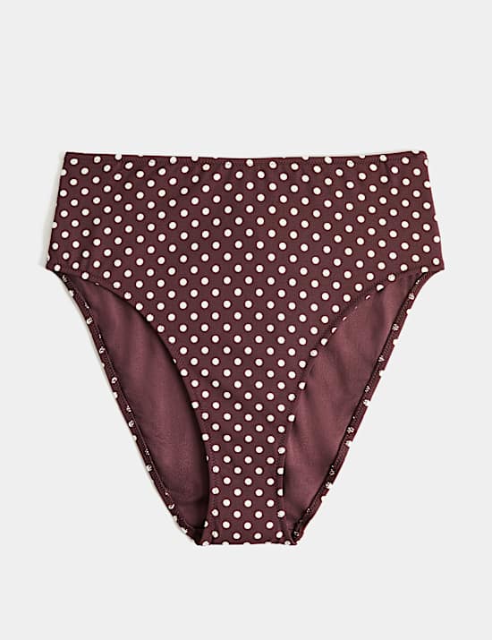 Print High Waisted Bikini Bottom