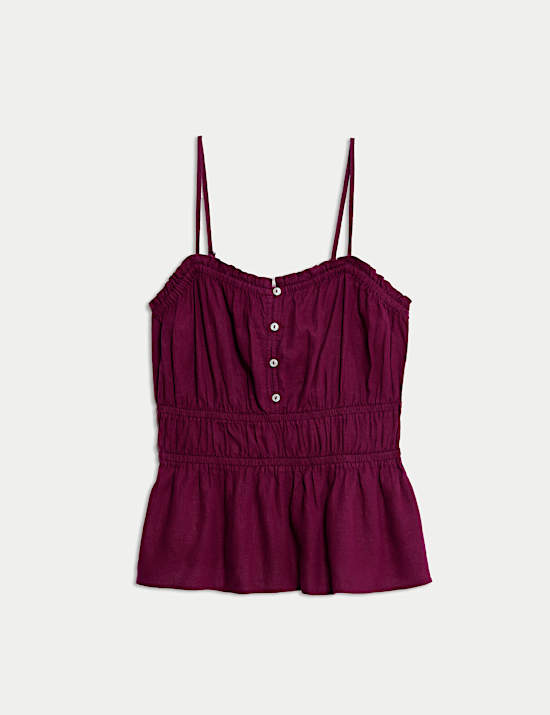 Linen Rich Sweetheart Neck Cami Top