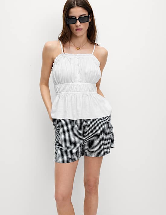 Linen Rich Sweetheart Neck Cami Top