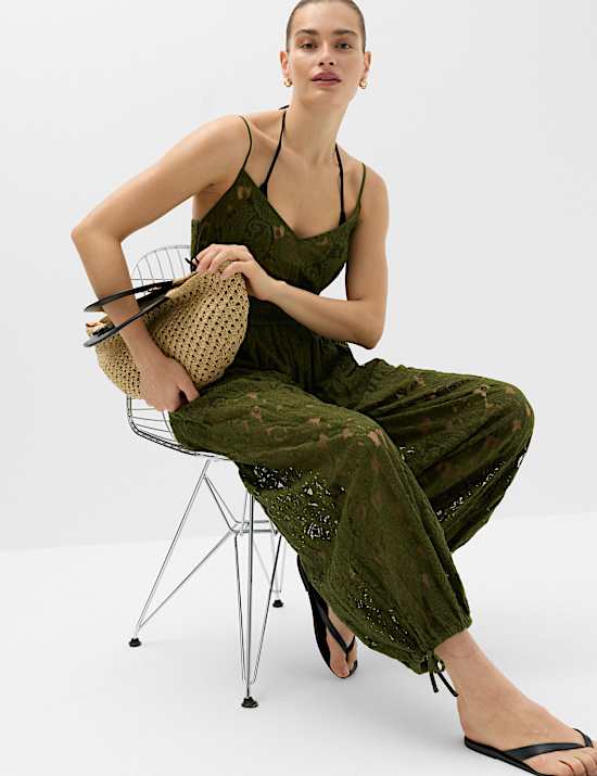 Cotton Rich Lace Balloon Jumpsuit