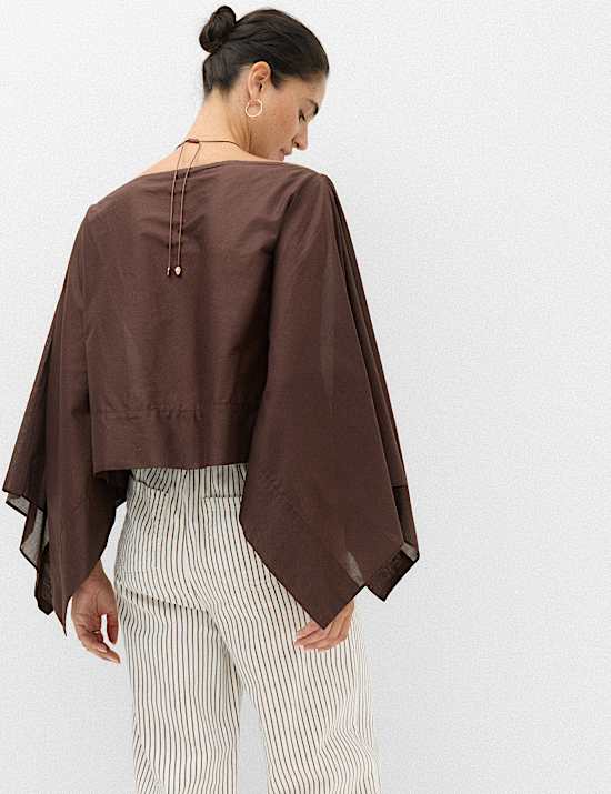Pure Cotton Sheer Cape Top