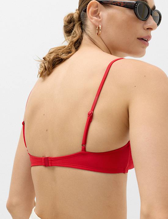 Padded Cropped Scoop Neck Bikini Top