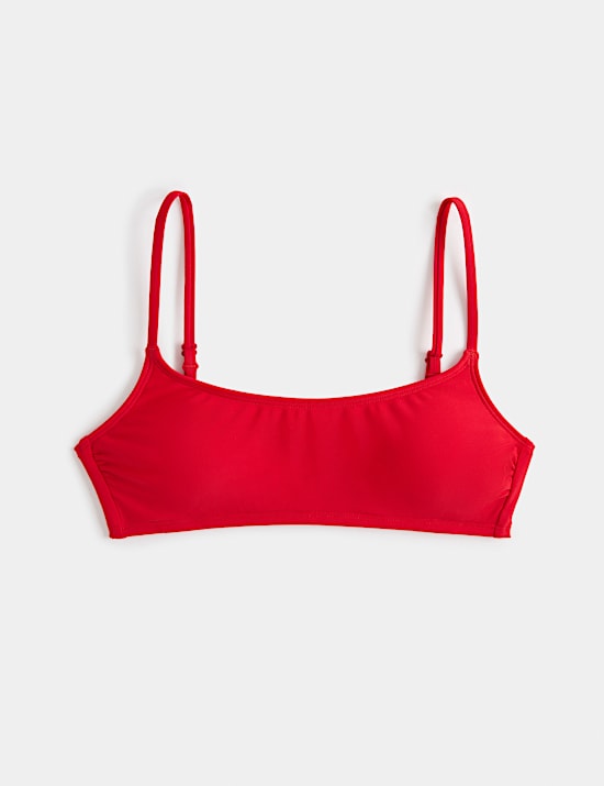 Padded Cropped Scoop Neck Bikini Top