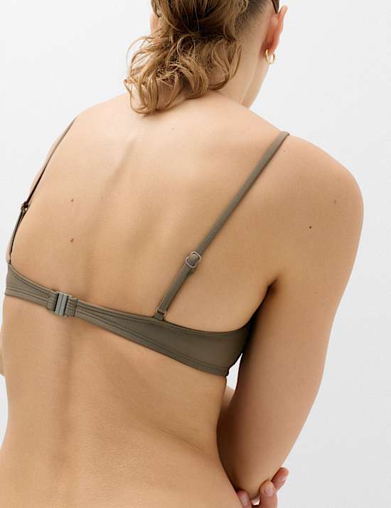 Padded Cropped Scoop Neck Bikini Top