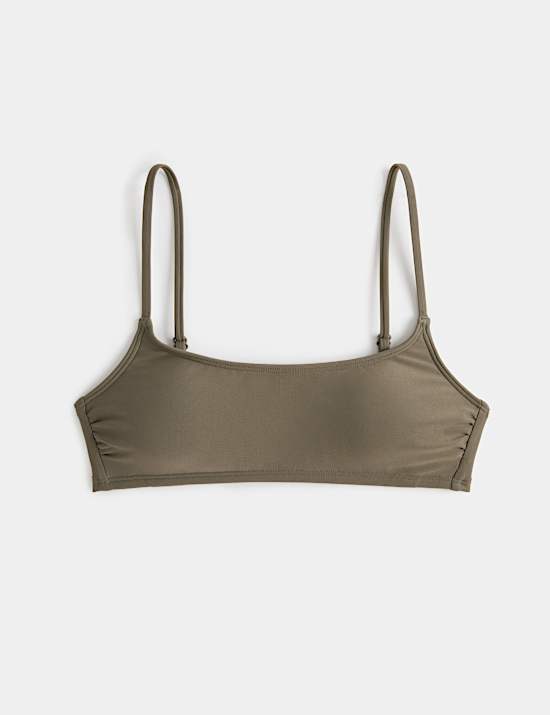 Padded Cropped Scoop Neck Bikini Top