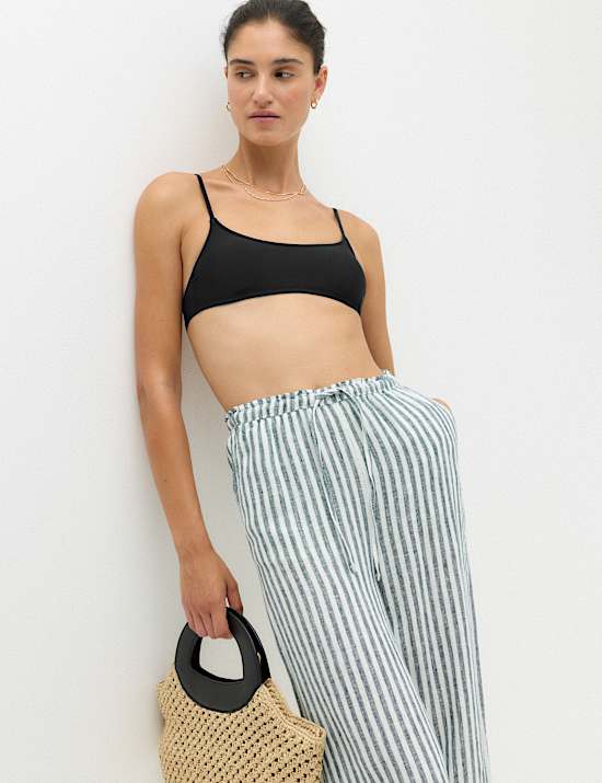 Padded Cropped Scoop Neck Bikini Top