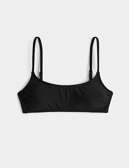 Padded Cropped Scoop Neck Bikini Top