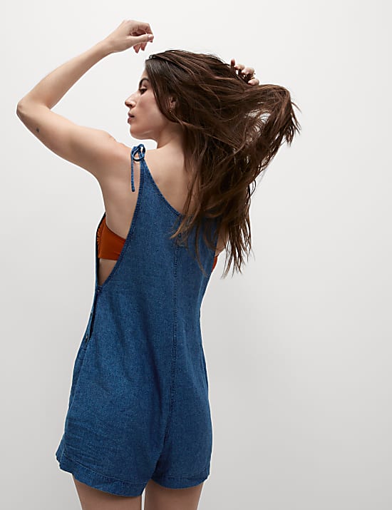 Linen Rich Strappy Playsuit