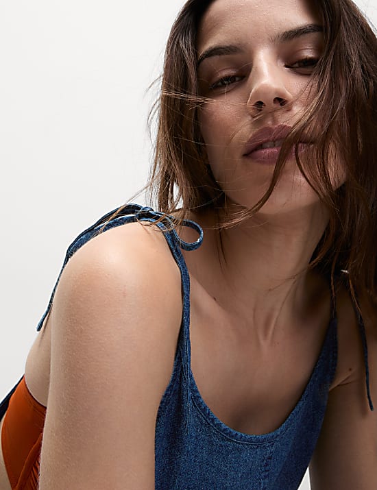 Linen Rich Strappy Playsuit