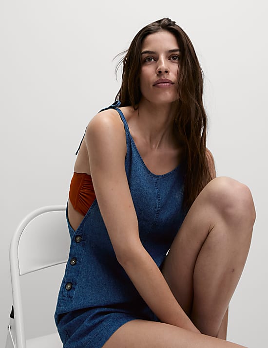 Linen Rich Strappy Playsuit