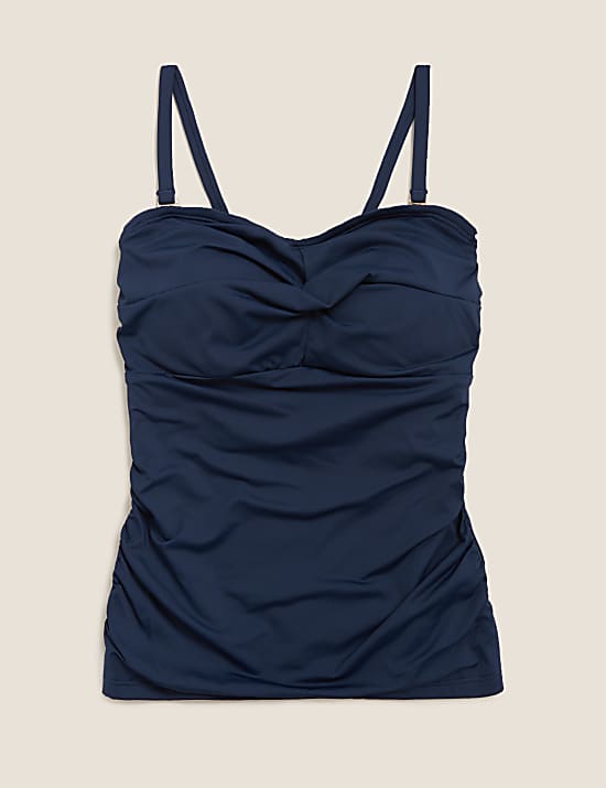 Bauchkaschierendes Bandeau-Tankinioberteil