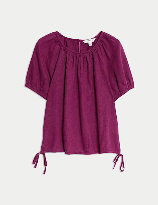 Linen Rich Drawstring T-Shirt