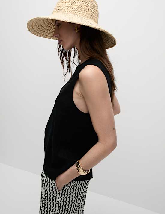 Débardeur en lin à bretelles croisées au dos