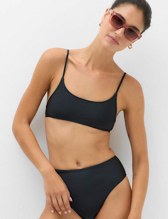 Scoop Neck Cropped Bikini Top