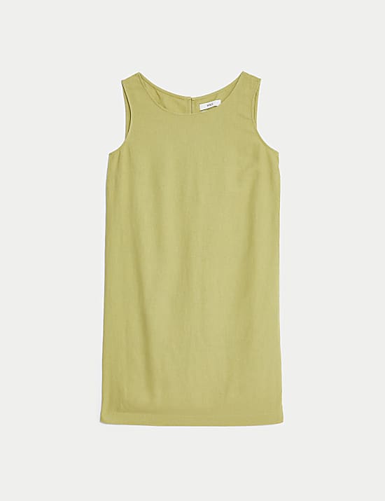 Linen Rich Knee Length Shift Dress