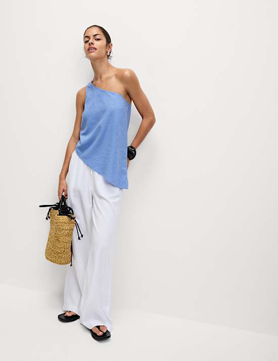 Top en lin à une bretelle