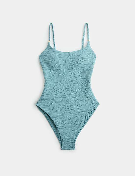 Textured Scoop Neck Swimsuit