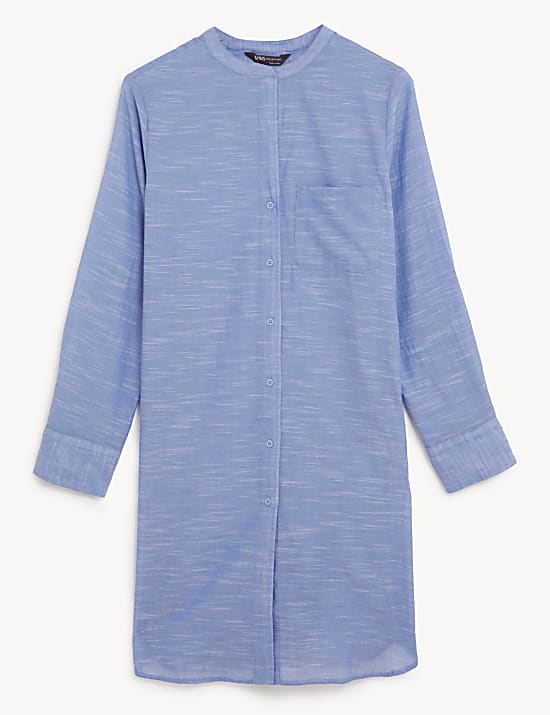 Chemise de plage sans col 100&nbsp;% coton