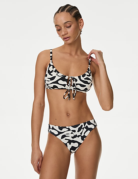 Haut de bikini imprim&eacute; &agrave; nouer sur le devant